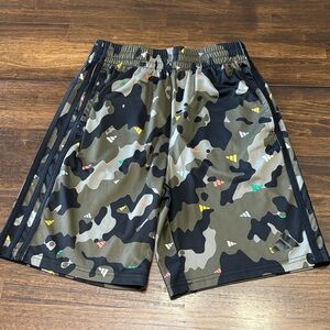 Adidas Camouflage Athletic Shorts - Black, Green, Tan